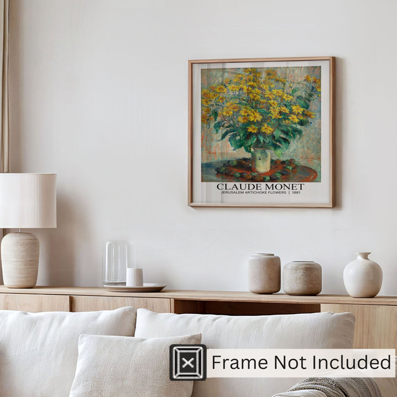 Floral, fleurs de Claude Monet, topinambour, reproduction d'art classique sans cadre, H 20 po x l 20 po