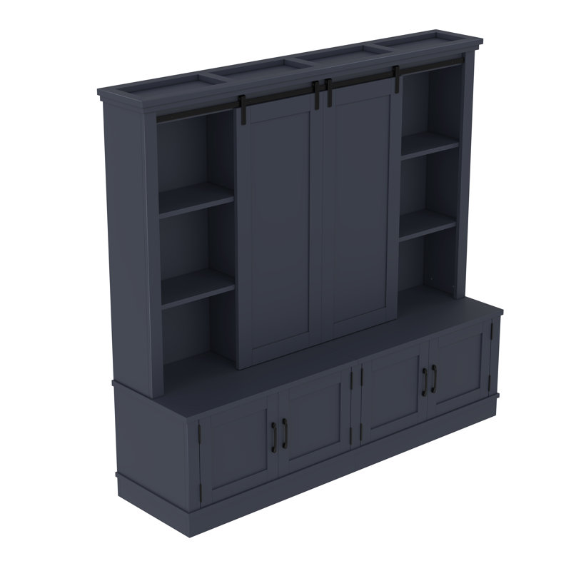 The multifunctional entryway cabinet features sliding rails for ample storage space, cleverly combining a storage unit with a tree-shaped entryway design. Ideal for living rooms and hallways,Blue
