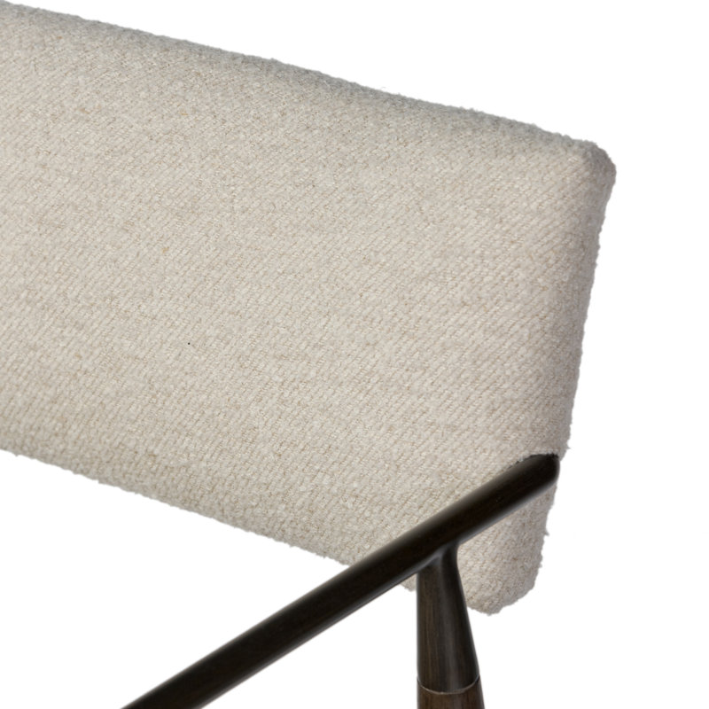 Waldon Stool, Charter Oatmeal/Polyester Blend, Counter Stool (27.68" Seat Height), Sierra Brown/Aged Bronze