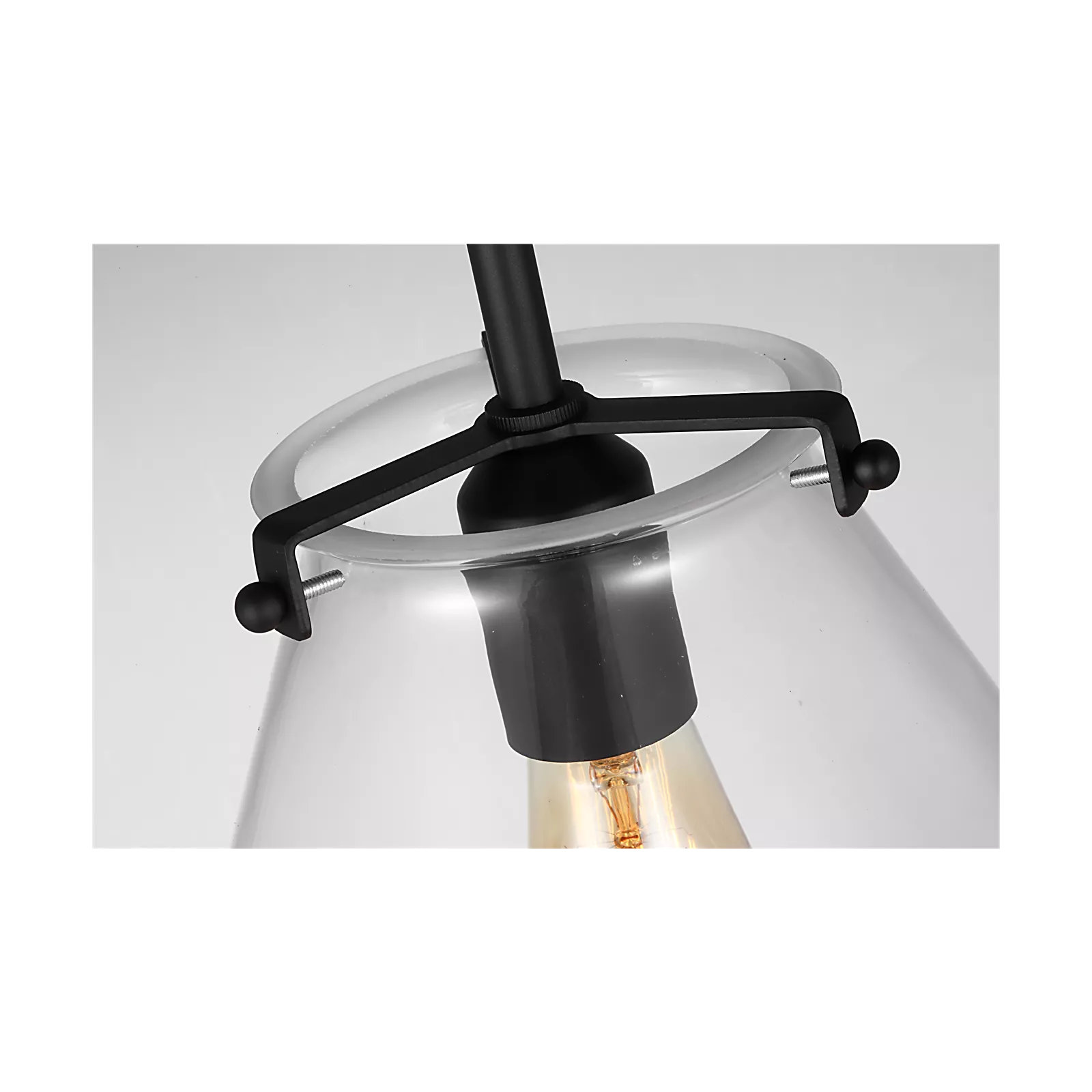 Catryn Single Light Glass Dimmable Pendant, Midnight Black
