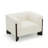 Upholstered Beige Chenille Modern Curved Arm Design Armchair With Solid Wood Legs-1807559597