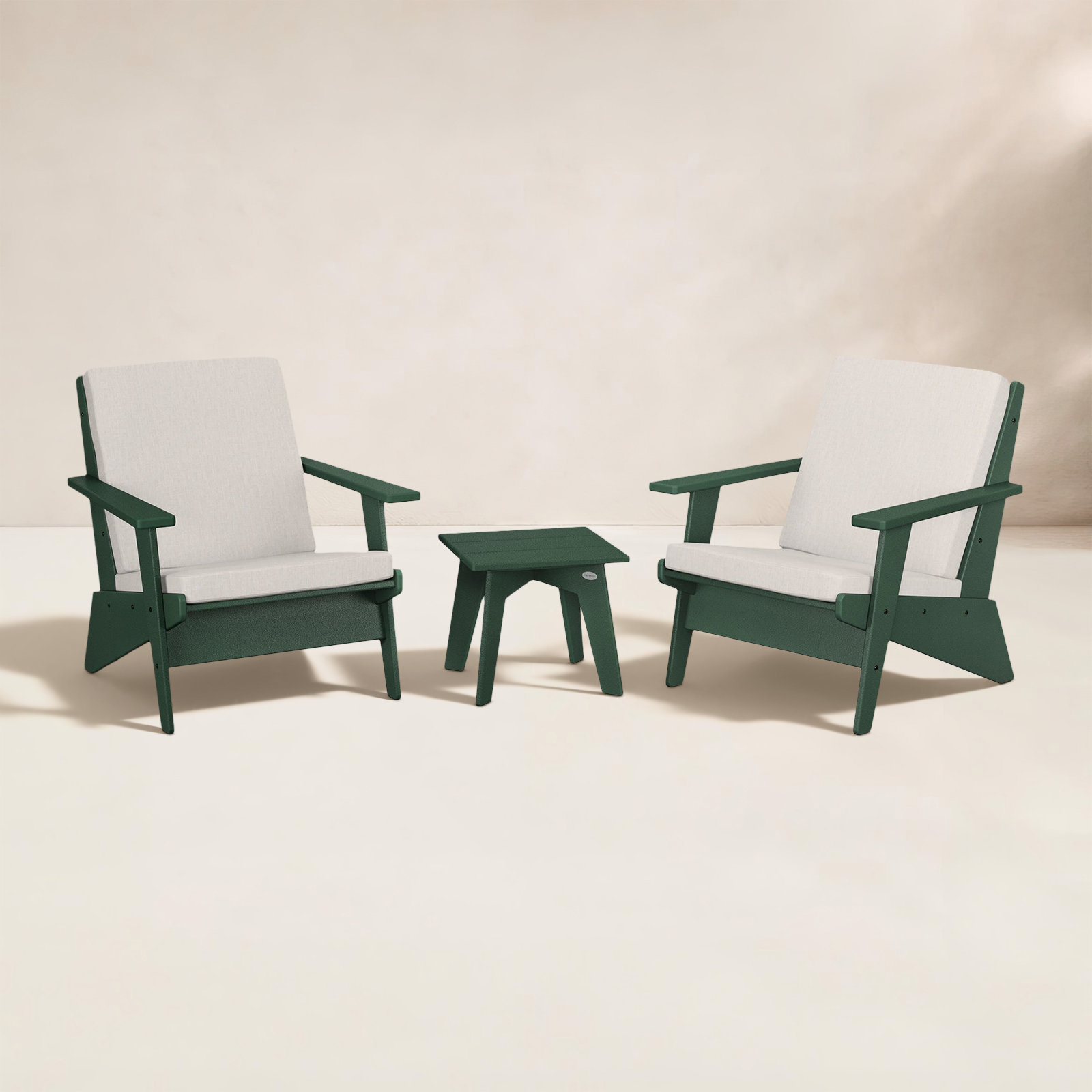 POLYWOOD® Riviera 2-Person Patio Seating Group, Cast Ash, Green