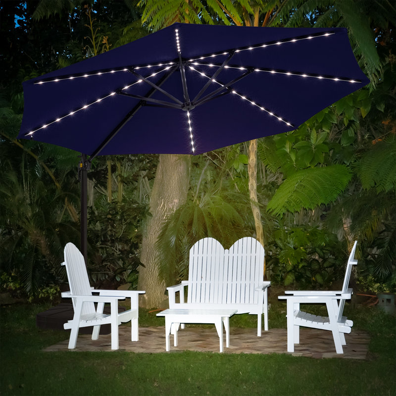 Parasol en porte-à-faux 11 pi avec une base Mithun, Marine