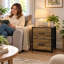 FURNITURE RANGE MOORE  BEDSIDE TABLE BLACK/BROWN