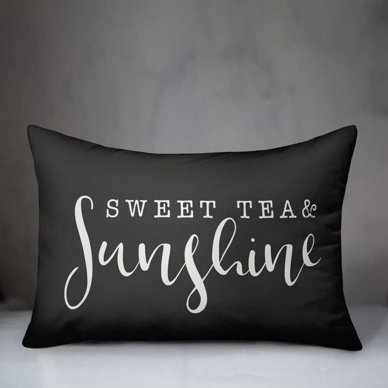 Textual Outdoor Throw Pillow, Charcoal
