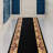 Custom Size Runner Rug Choose Your Length Flower Bordered Design Black Color-488322581