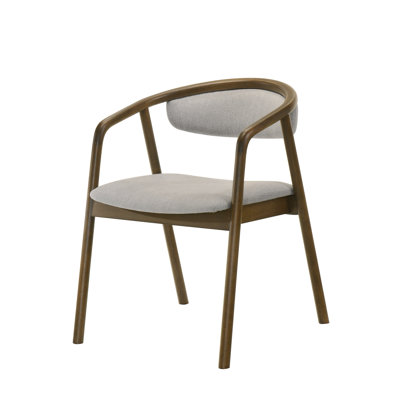 Chaise d'appoint en chenille et noyer Delina