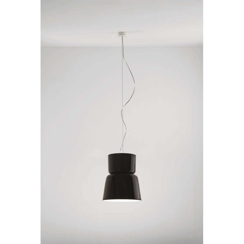 3 - Light Chrome LED Cone Pendant, Glossy Black, Yes