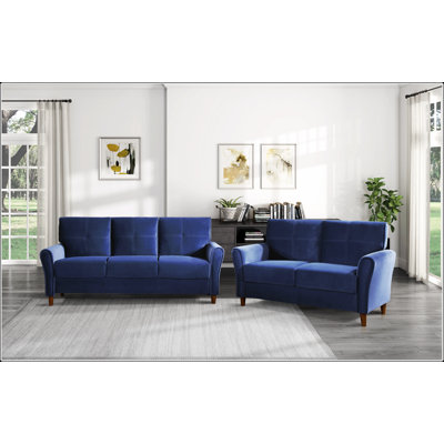 Velvet Upholstery Comfort Loveseat With Plush Seatbacks, Tufted Detail, And Solid Wood Frame For Modern Living Rooms