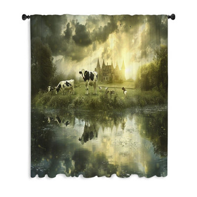 Cows Window Curtains, Farm Life Blockout & Sheer Curtains - 1 Panel