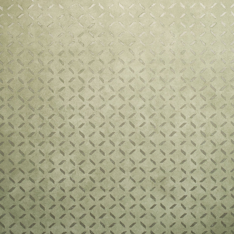 Soho Metallic Industrial Grid 10.05m x 53cm Wallpaper Roll, Sage Green