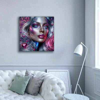  'Love Face' by Rey Klimt Canvas Wall Art, 37" x 37"