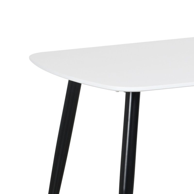 Aspen 5-Piece Casual Dining Set - Rectangular Table & 4 Plastic Duo Chairs, Black, White