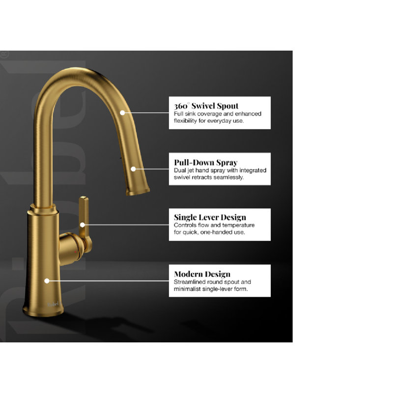 Trattoria Round Kitchen Mixer, Brushed Gold