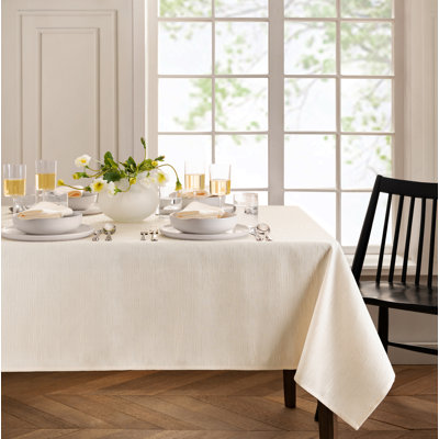 Brosh Solid Texture Water and Stain Resistant Polyester Rectangle Tablecloth