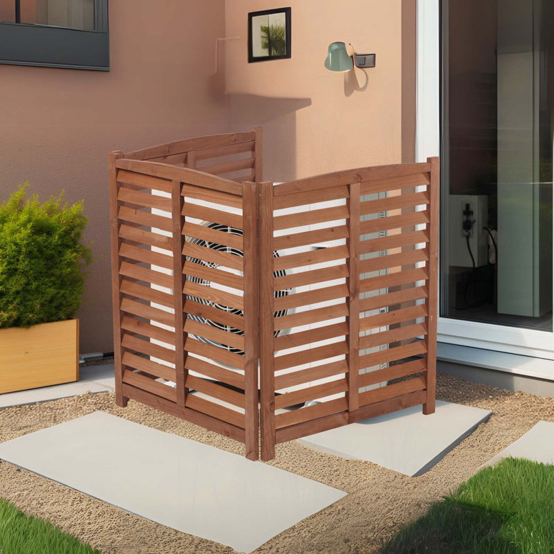 Wooden Screen for Enhanced Privacy and Ventilation, Brown