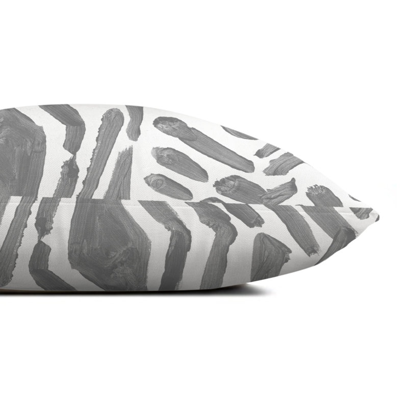 Abstract Outdoor Reversible Throw Pillow, Gray, 14" H x 20" W
