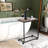 Summerlee C Shaped Bed Side Table with Wheels, Slide Under Sofa Table or Use as Laptop Table
