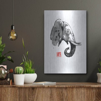 «Elephant Profile» par Pechane sur métal