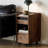 Modern Minimalist Walnut-Coloured Pine Sofa Side Table with Casters