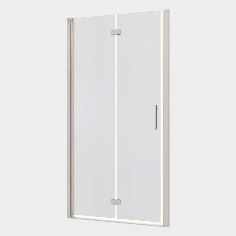 Porte de douche pivotante universelle à ajustement de 1 3/8 po avec finition en verre trempé de 1/4 po