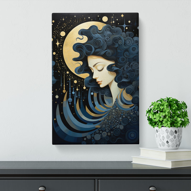 Moon Orphism Art No.2 - Wrapped Canvas, 60cm H x 40cm W x 3cm D