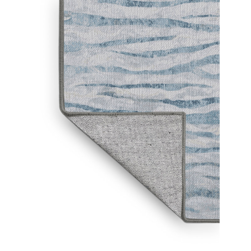 Tapis gris lavable à la machine, Rond 6 pi