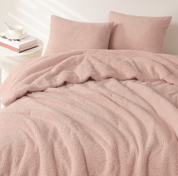 Ensemble d'édredon surdimensionné 3 pièces Brooklyn Loom, Édredon pour grand lit + 2 taies décoratives sta, Rose