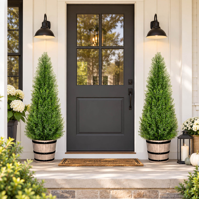 36 " H Faux Cedar Topiary in Plastic Pot