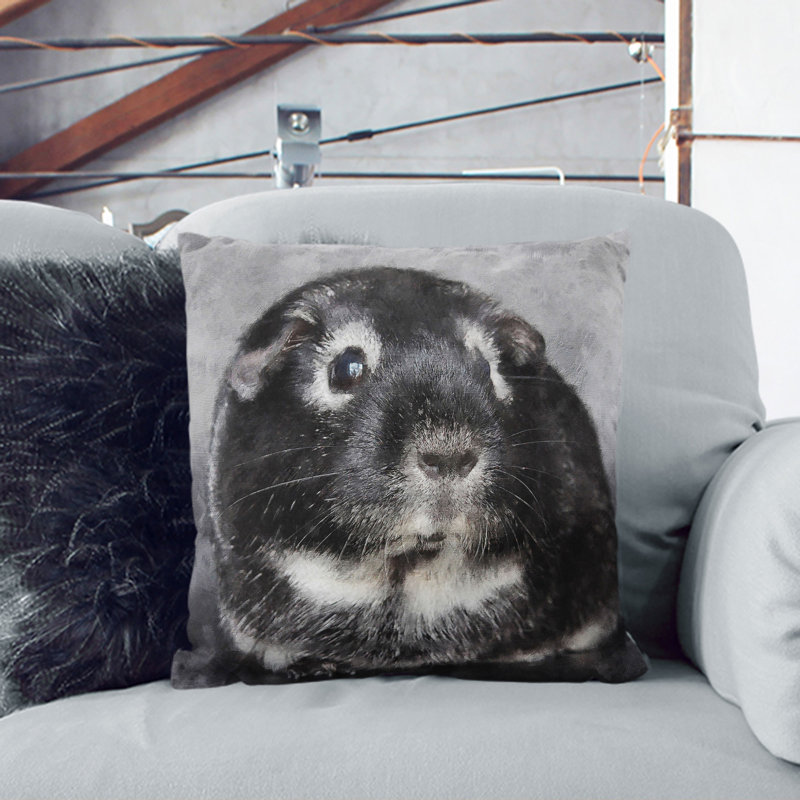 Guinea Pig Square Throw Cushion, Stone, 40cm H x 40cm W x 15cm D