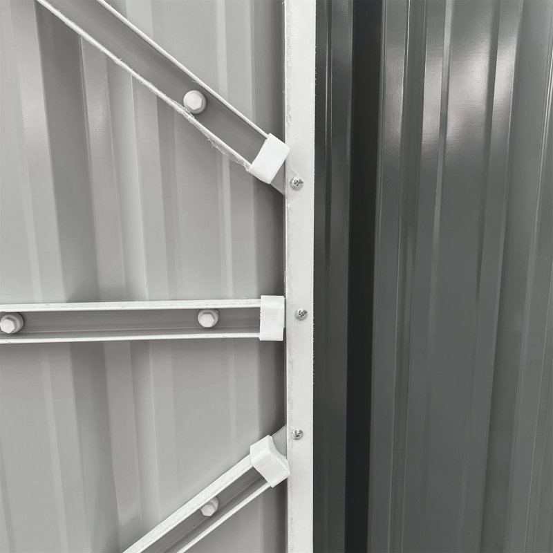 Bouzoun 14ft. W x 9ft. Dt Metal Apex Garden Shed