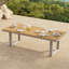 Table de salle à manger de patio, teck Tevara et table d'extérieur en aluminium pour 6 à 8 personnes avec structure résistante aux intempéries pour terrasse-1050107504-1050107506