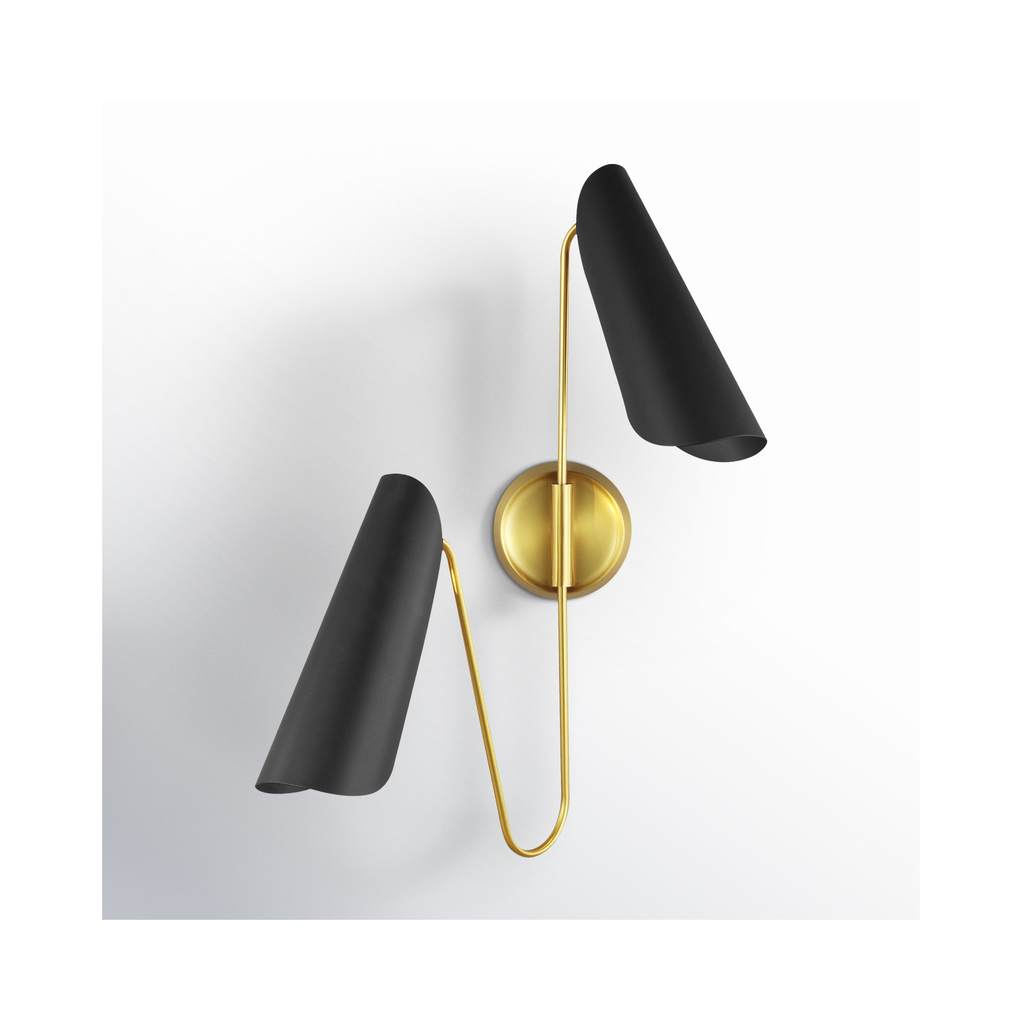 Risa Steel Armed Sconce, Midnight Black