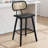 26" Upholstered Rattan Back Counter Height Bar Stools-712527878-712527879
