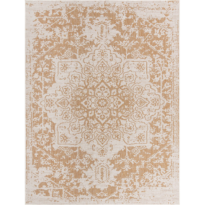 Outdoor Destiny Area Rug Brown Color, Rectangle 9' x 12'