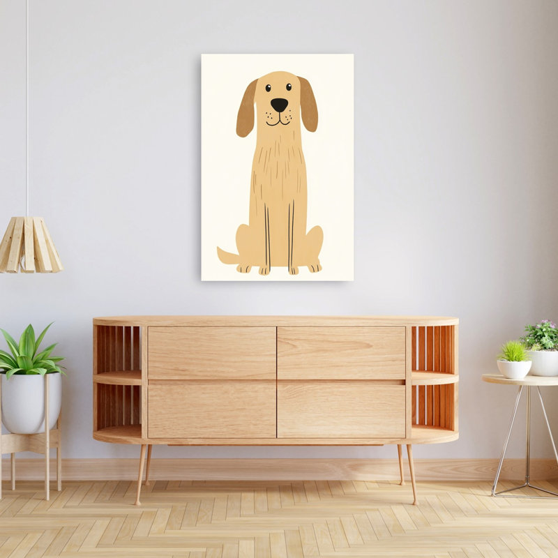Adorable reproduction d'art mural mignon Golden Retriever, H 48 po x l 32 po