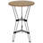 23.5" Industrial Round Bar Table with Faux Woodgrain Top, Brown