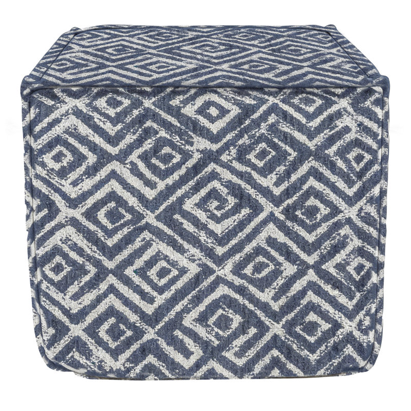Pouf Hampton Square - bleu géo, Bleu Geo