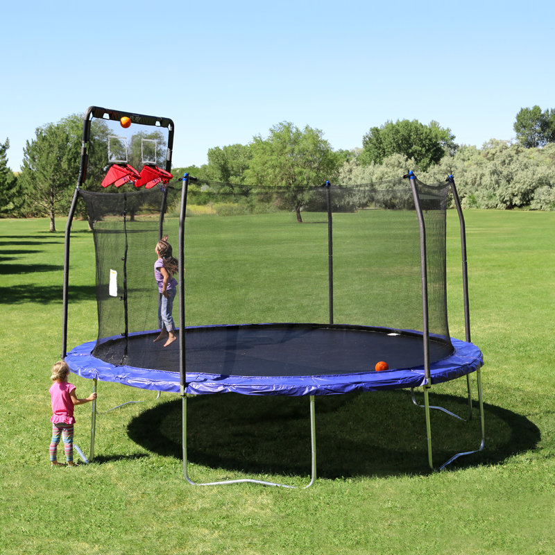Ensemble d'accessoires de basketball double Skywalker Sports - trampoline rond 12 pi