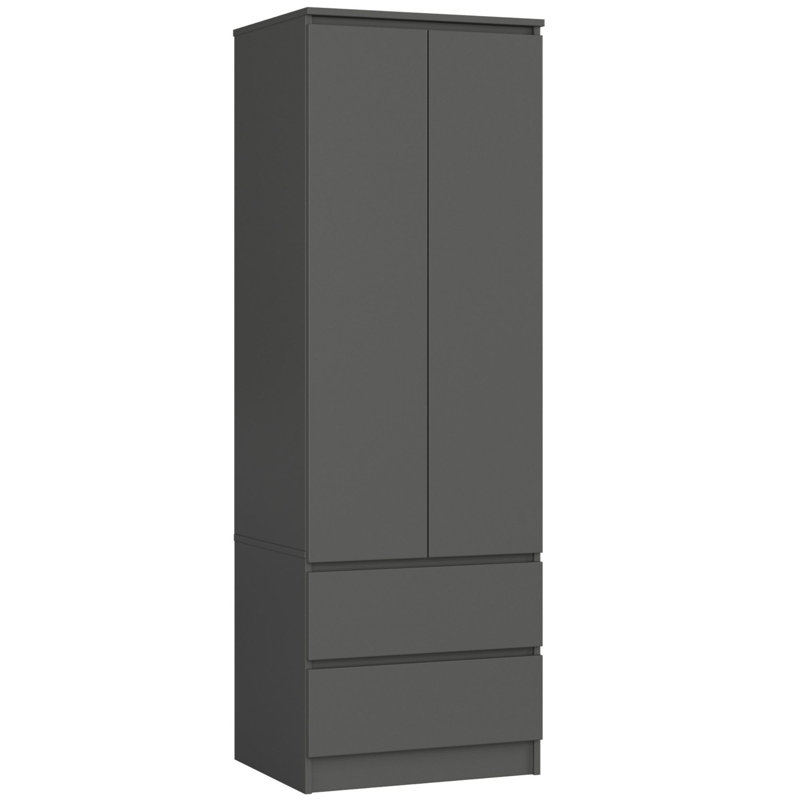 Sira 2 Door Manufactured Wood Wardrobe, 180cm H x 60cm W x 51cm D