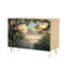 Buffet Buffet avec rangement Cinématique jungle décor mural imprimé forêt tropicale brumeuse avec 2 portes pour le salon et la cuisine