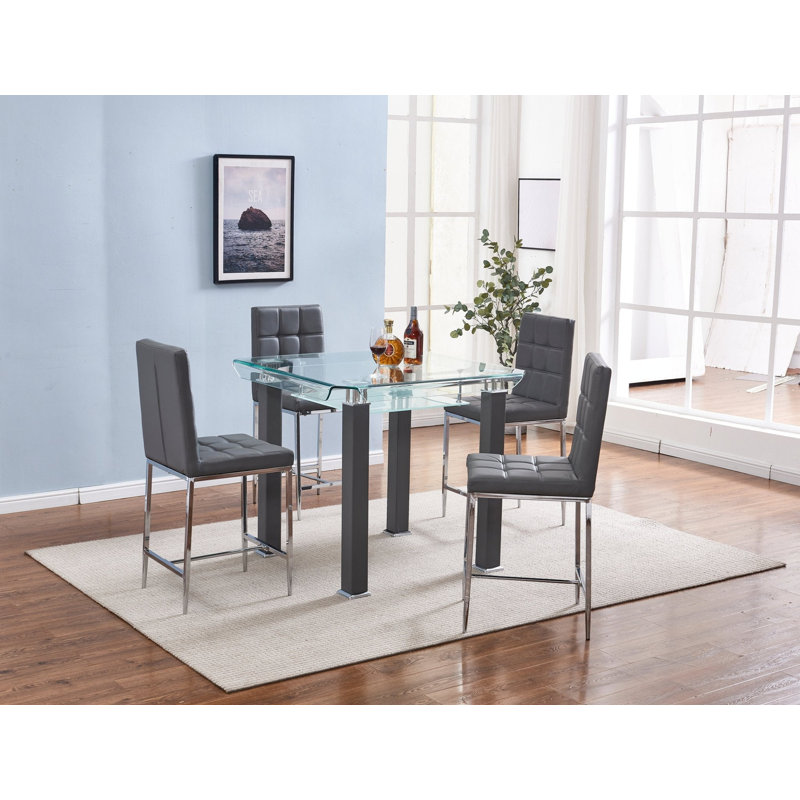 Ensemble de table avec quatre chaises Jd100, Blanc / Blanc