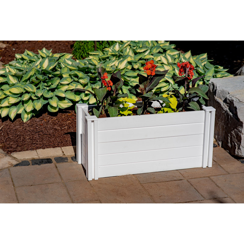 Classic Vinyl Parklette Planter, 18.9" H x 39.5" W x 16.25" D