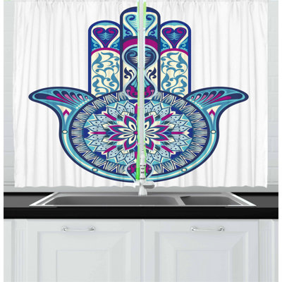 Floral Pointed Kitchen Curtain