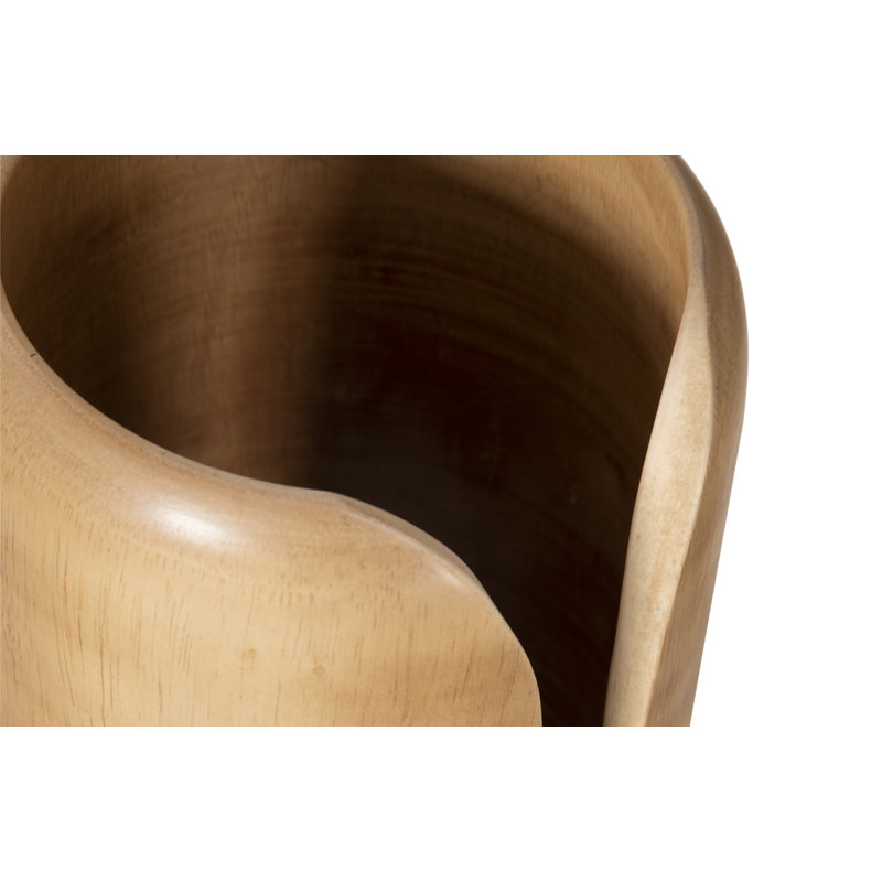 Interval Wood Vase, Brown, 12" H x 6" W x 6" D