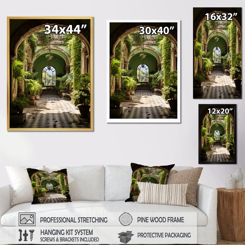 Cuba Colonail Charm Oasis I sur impression sur toile, H 40 po x l 30 po x P 1,5 po, Cadre simple argenté