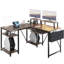 L-Shaped Metal Base Computer Desk