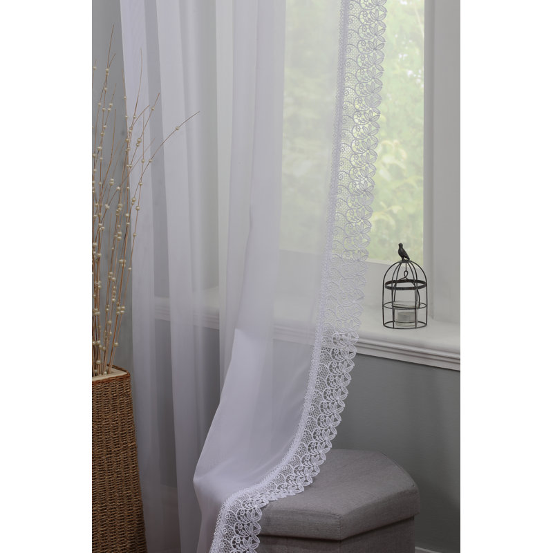 Niquisha Voile Semi Sheer Curtain Pair, 140cm Width x 122cm Drop