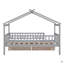 Lit simple en bois avec deux tiroirs-421539790