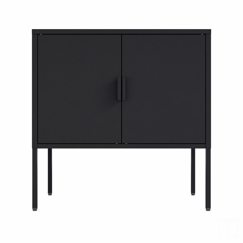 24" Metal Accent Cabinet, Black